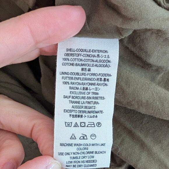 Free People Skirt Womens XS Khaki Cotton Wrap Style Tie Waist A-line Midi - Picture 9 of 9